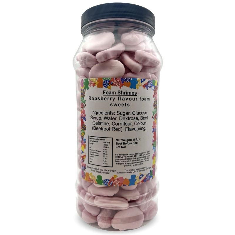 Foam Shrimps Retro Sweets Gift Jar - 455g