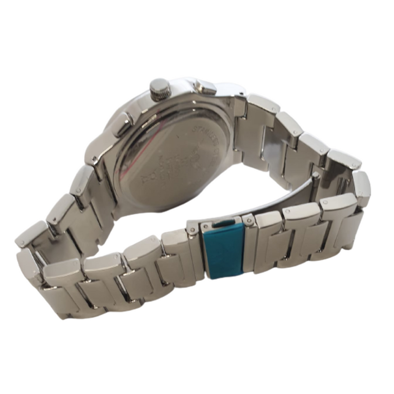 NY London Mens Bling Watch PI-7644 Silver