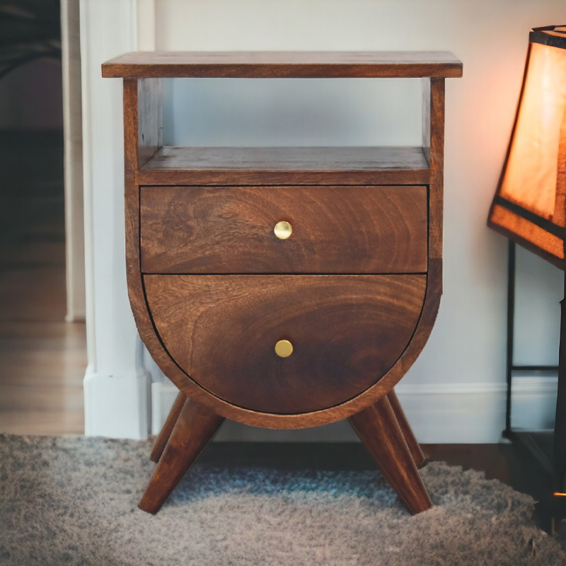 Artisan Furniture Solid Wood Split Chestnut Bedside