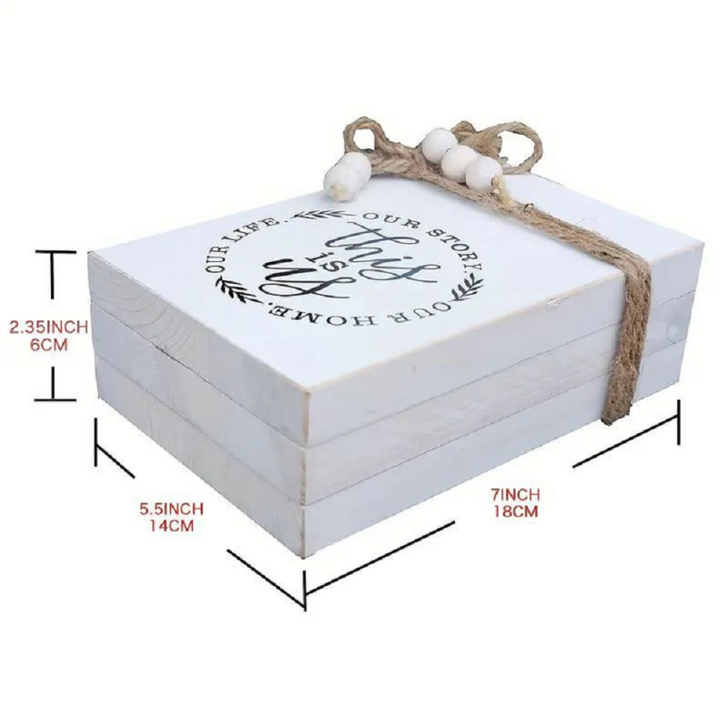 Wood Decorative Books Stack White Wooden Books for Modern Home Decor