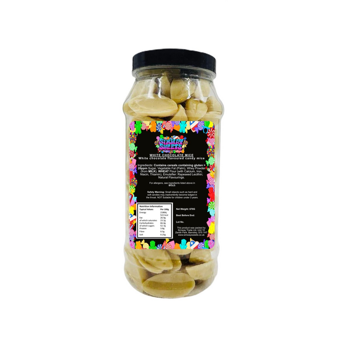 White Chocolate Mice Retro Sweets Gift Jar - 670g
