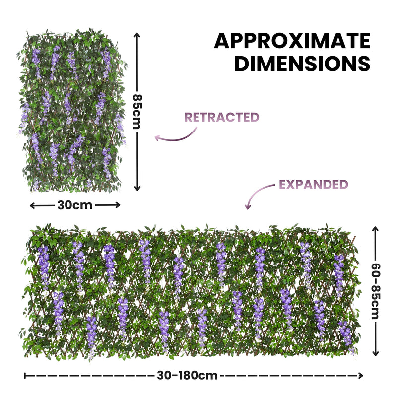 Extendable Purple Wisteria Trellis Garden Decoration