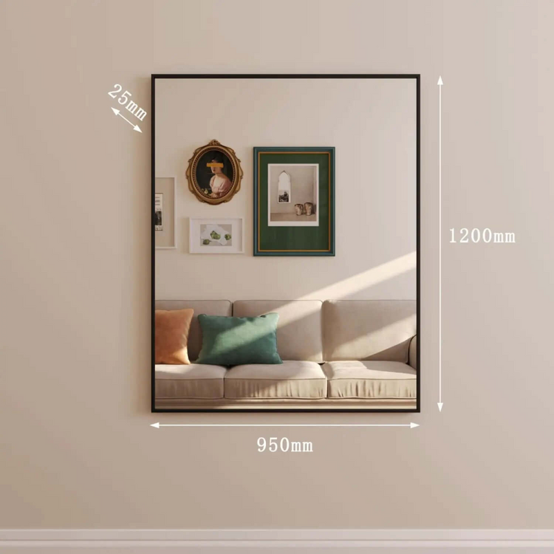 Takara - Black Metal Rectangle Mirror - 120cm x 95cm