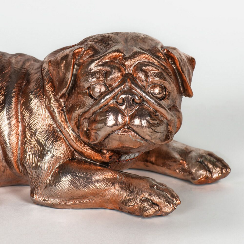 Artisan Furniture Figurine - Bronze Finish Pug Figurine