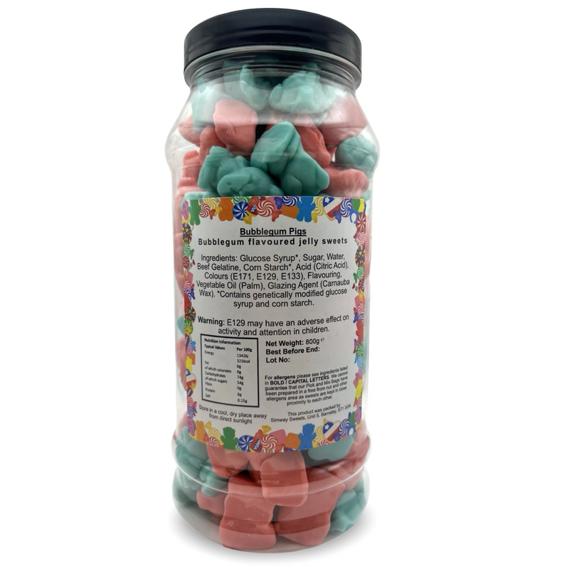 Bubblegum Pigs Sweet Gift Jar - 800g