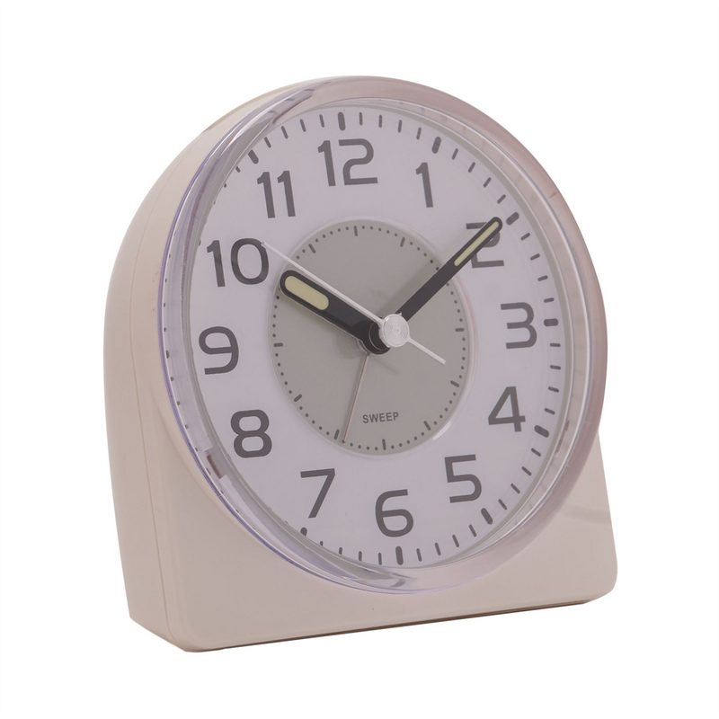 Wm.Widdop Silent Sweep Round Face Blinking Light Alarm Clock  - White
