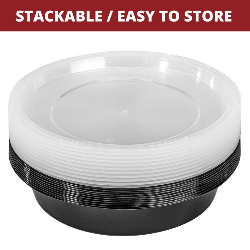 VINSANI 20pk ROUND 1 COMPARTMENT MEAL PREP CONTAINERS 1010493