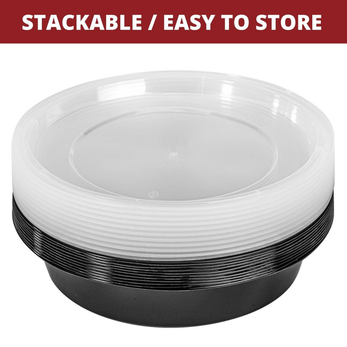 VINSANI 20pk ROUND 1 COMPARTMENT MEAL PREP CONTAINERS 1010493