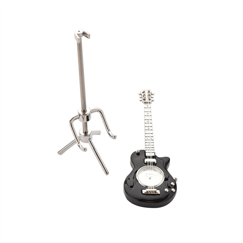 Wm Widdop Miniature Clock - Guitar - Black