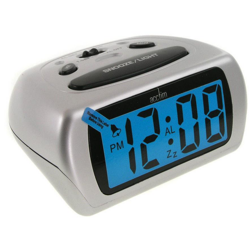 Acctim Auric Large Lcd Alarm Clock Silver 12340