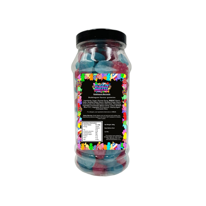 Bubblegum Mermaids Jelly Gummy Retro Sweets Gift Jar - 690g
