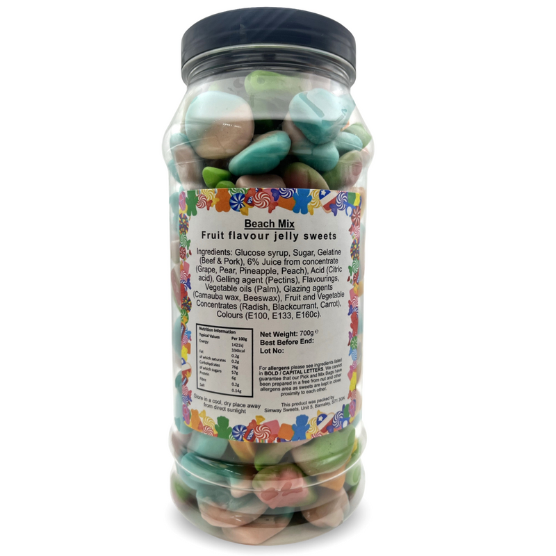 Beach Mix Jelly Gummy Retro Sweets Gift Jar - 700g