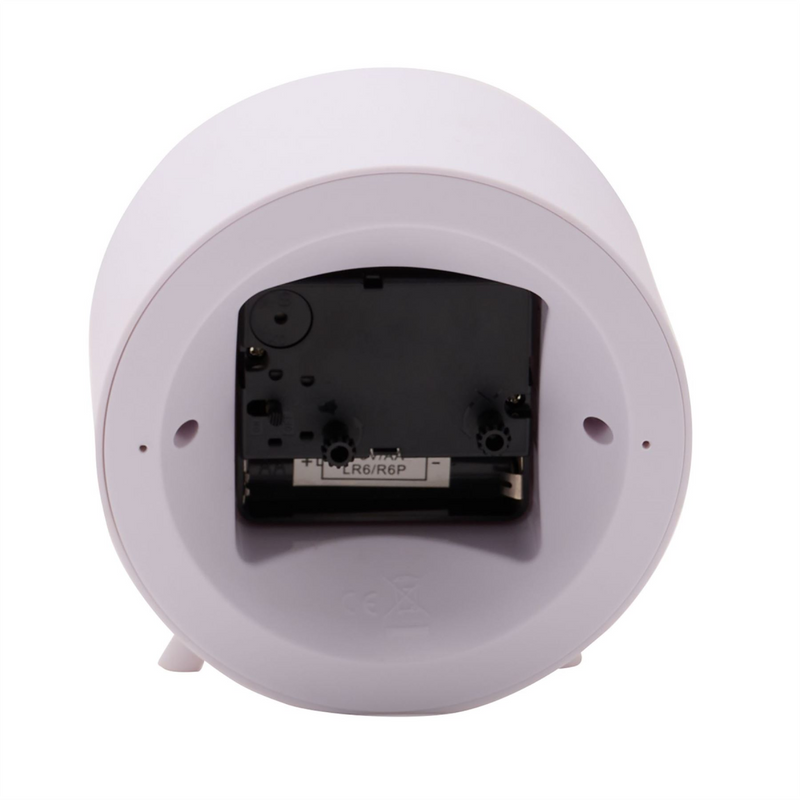 Wm.Widdop Round Alarm Clock Sweep Movement with Feet - White
