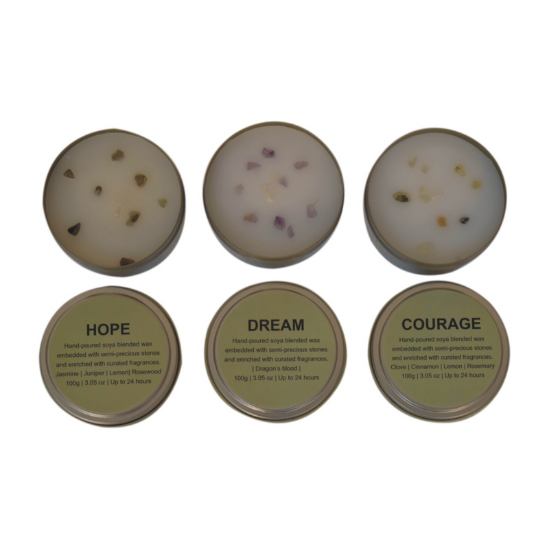 Artisan Furniture Home Fragrance Accessories - Candle Set (Courage, Dream, Hope)