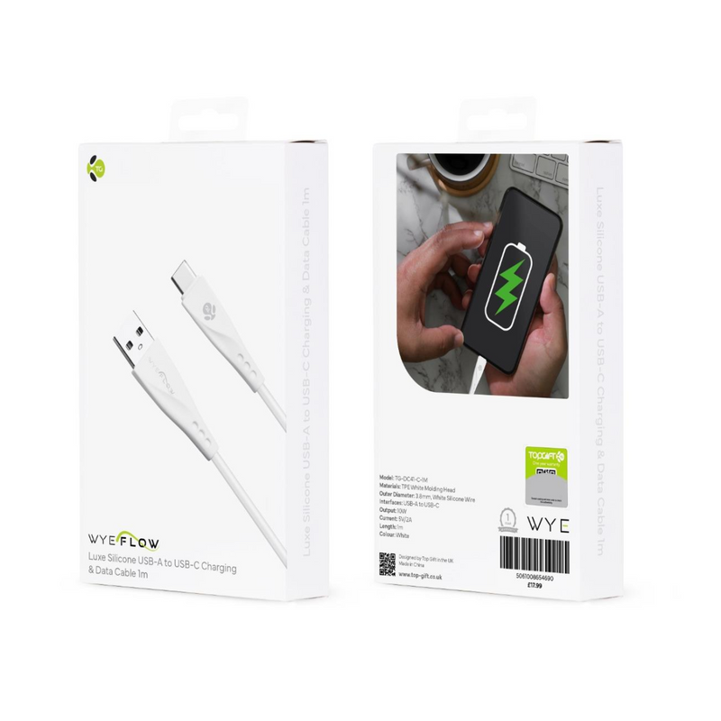 WYEFLOW Luxe Silicone USB to USB-C Charging & Data Cable 1m