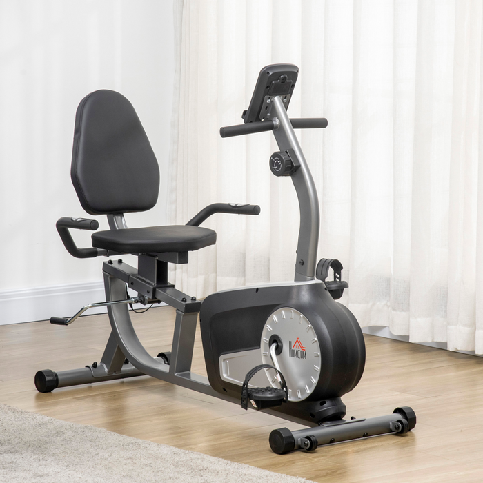 HOMCOM Exercise Bike with LCD Display, Quiet 8-Level Magnetic Resistance