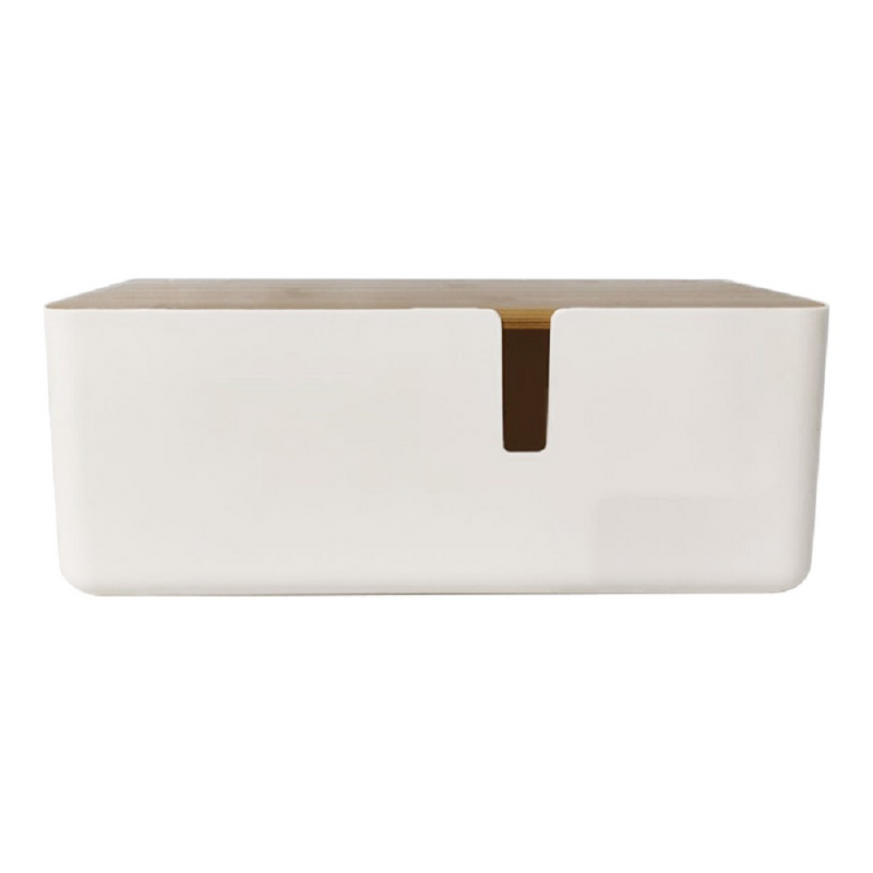 Cable Tidy Box, Cables management box with Bamboo Lid, Cables Organised Box