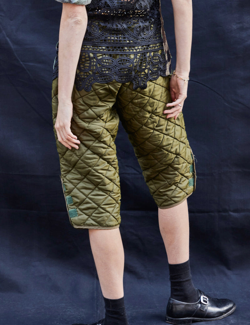 Cropped Quilted Trousers