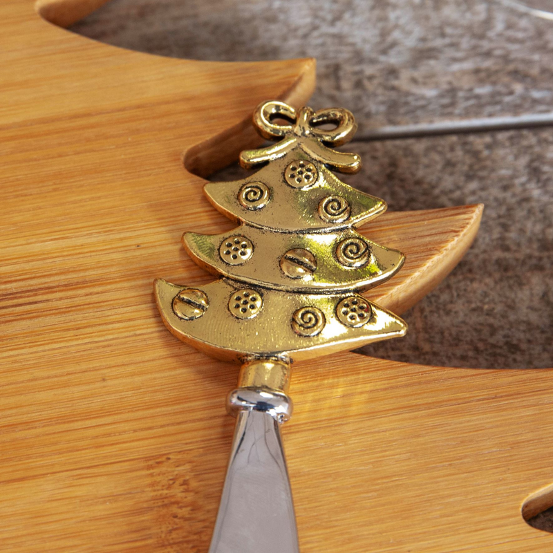 Bamboo Tree Shaped Chopping Board with Knife