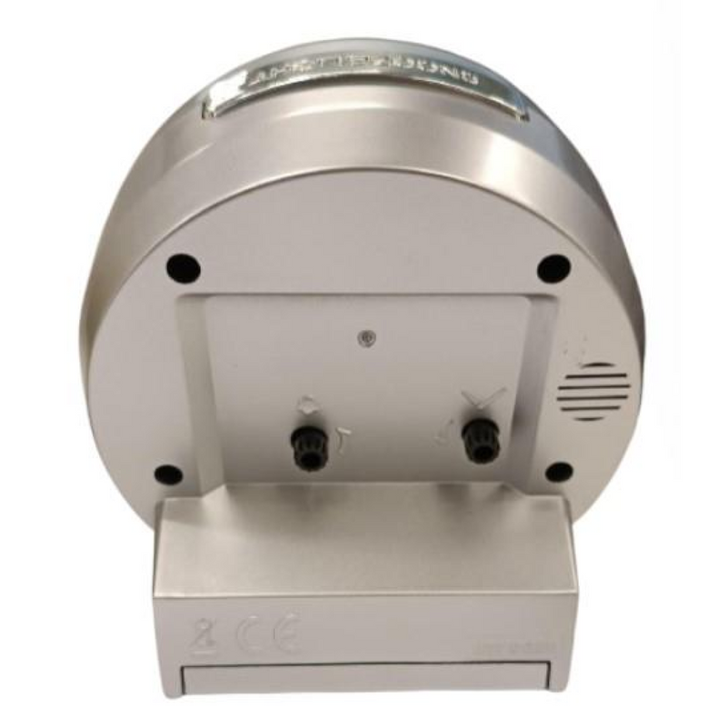 Acctim Micah Round Mid Sized Bedside Quartz Alarm Clock in Silver - 16477