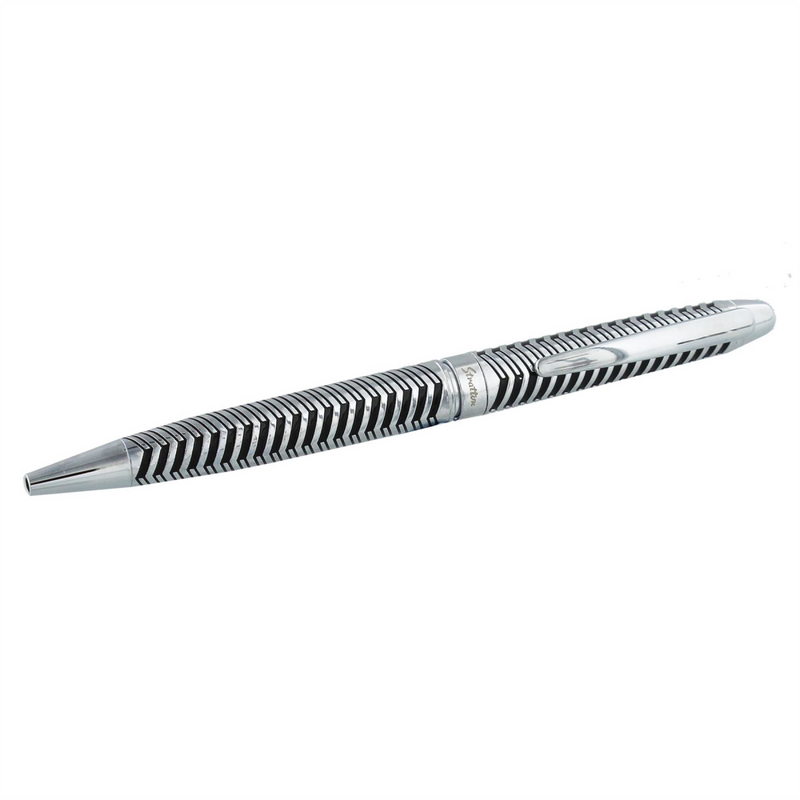 Stratton Ballpoint Pen - Silver & Black