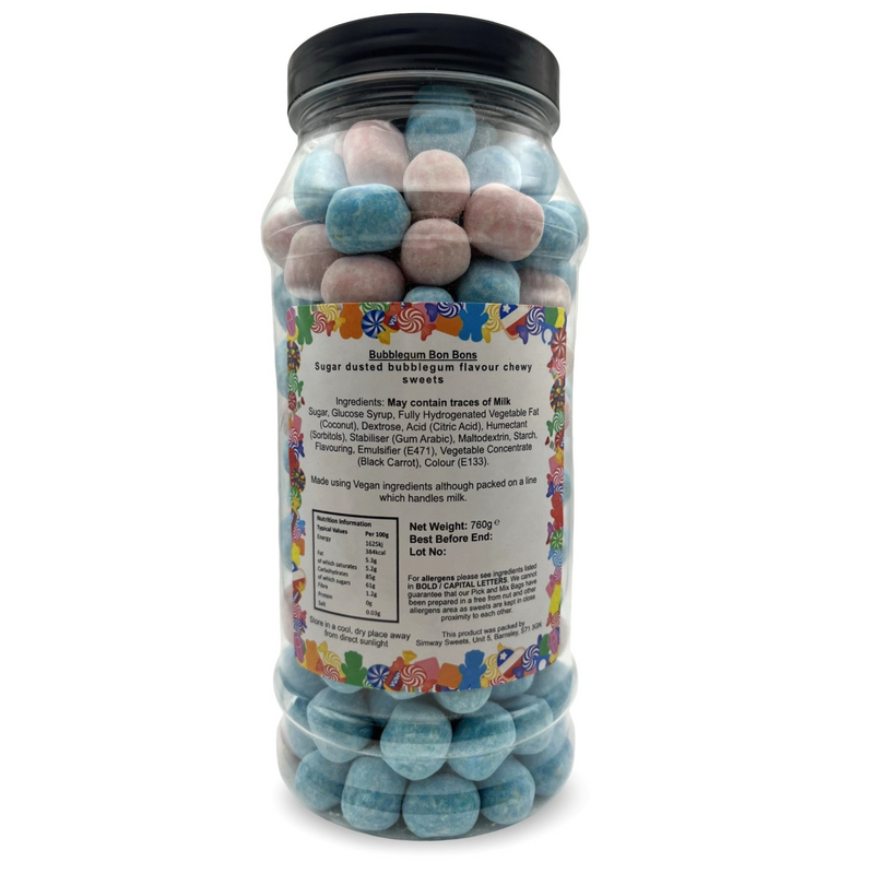 Bubblegum Flavour BonBons Retro Sweets Bon Bons Gift Jar - 760g