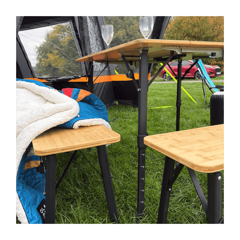 Folding Bamboo Bench Set