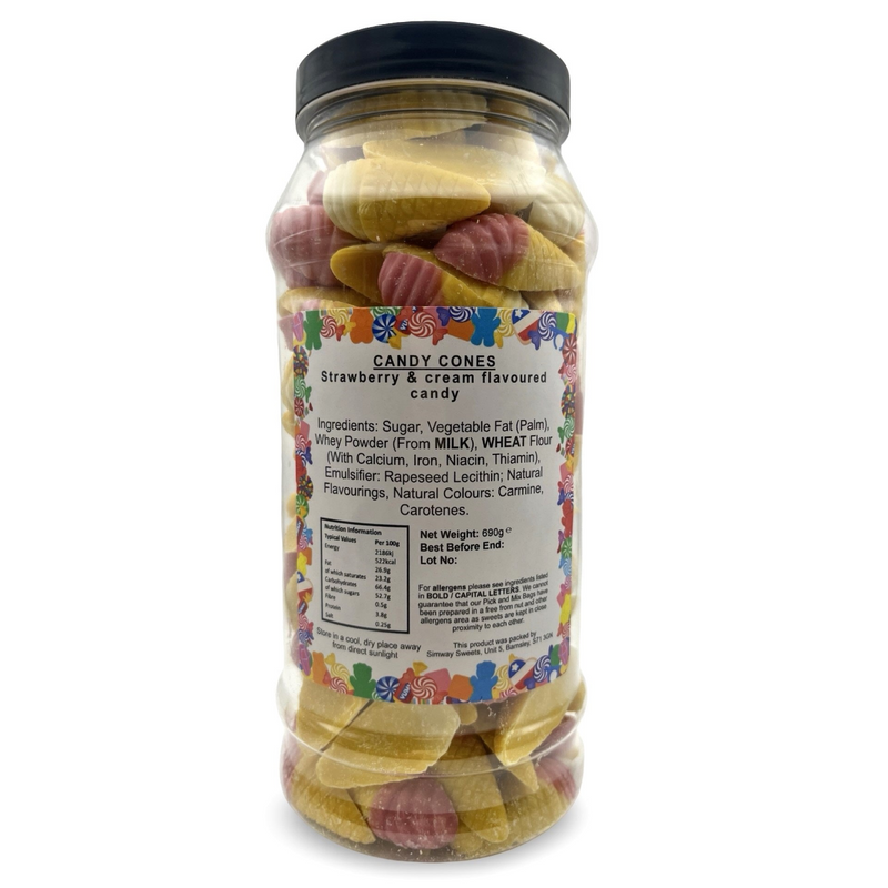 Chocolate Candy Cones Ice Cream Shapes Retro Sweets Gift Jar - 690g