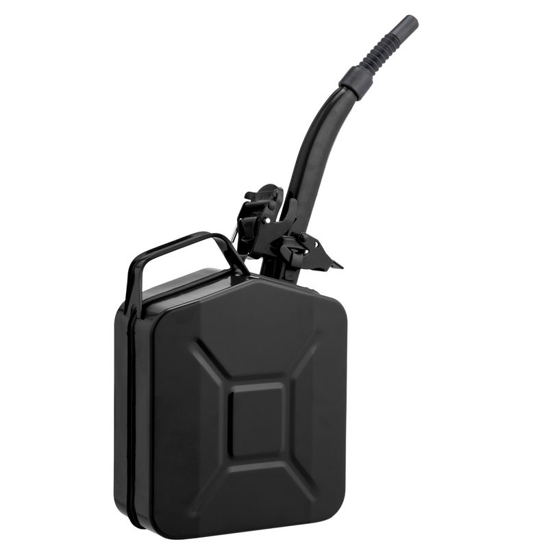 1PC 5L Black Iron Oil Can with 0.6mm Spout, Heavy-Duty Metal Lubricating Oil Dispenser