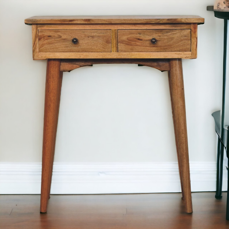Artisan Furniture Solid Wood Mini Oak-ish Hallway Console Table