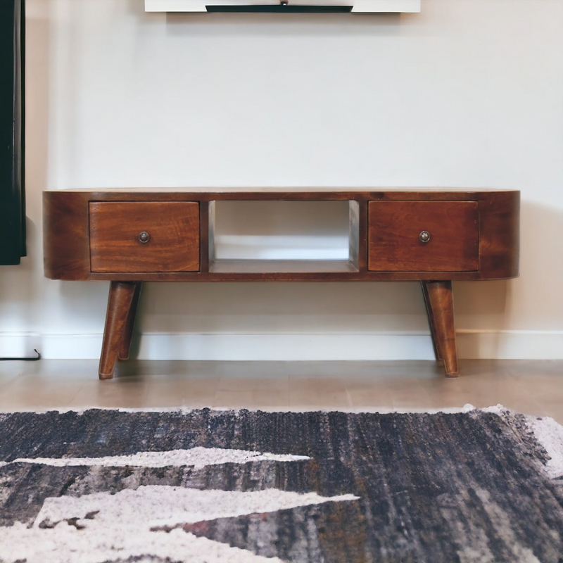 Artisan Furniture Solid Wood Chestnut Round Open Media Unit