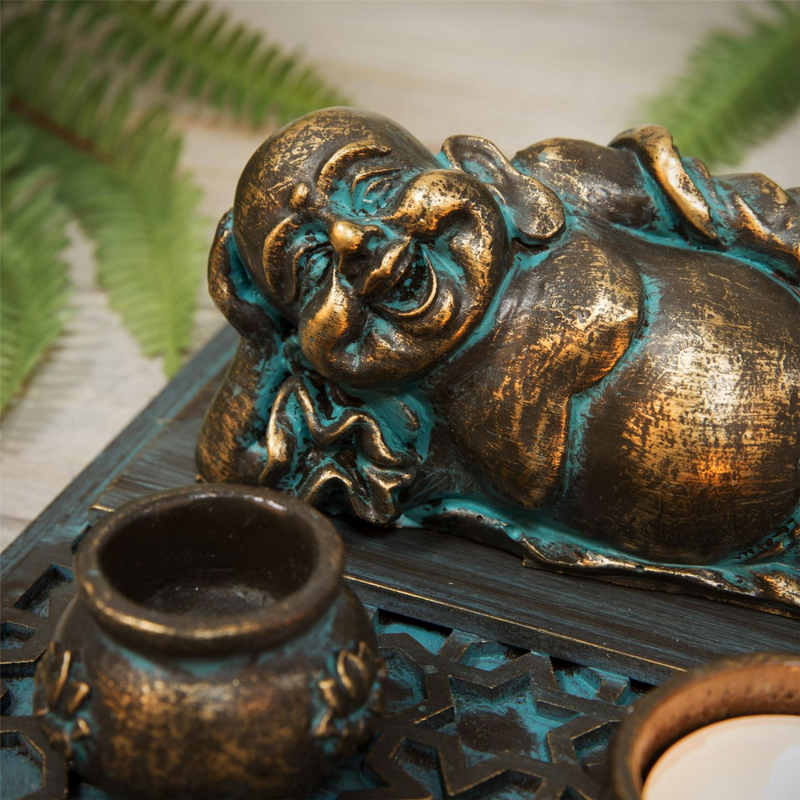 Buddha Tea Light & Incense Stick Holder 19.5cm