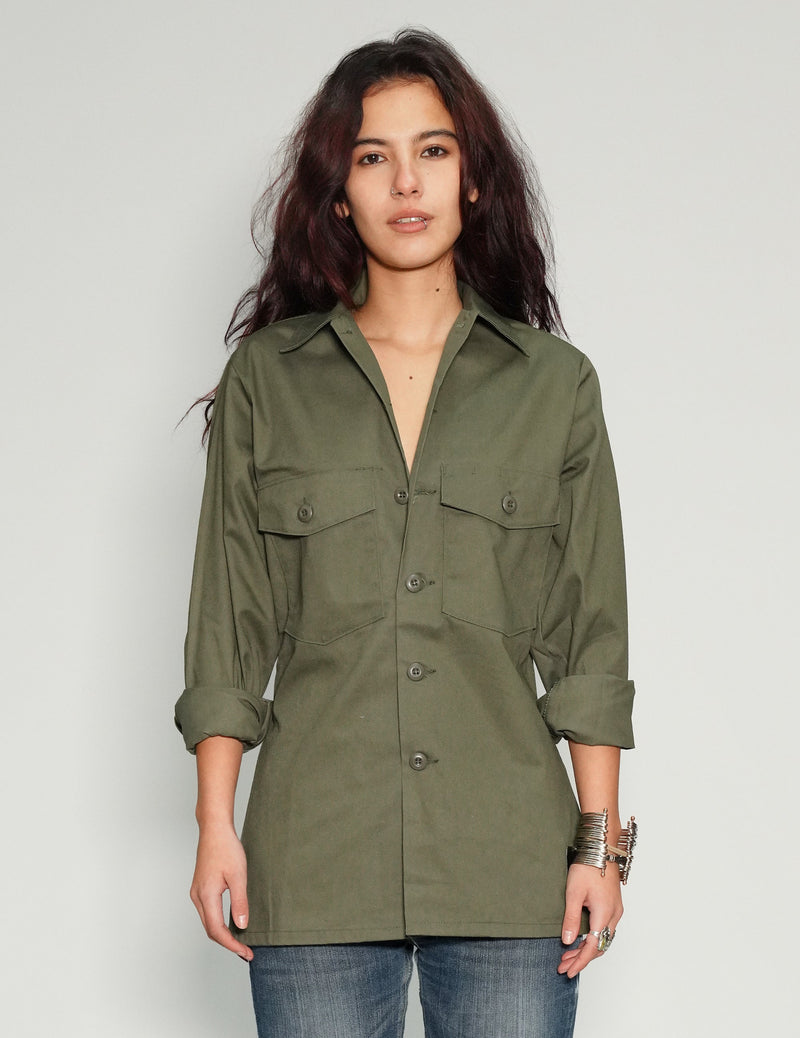 Party Back Shirt - Black Sequin - Khaki