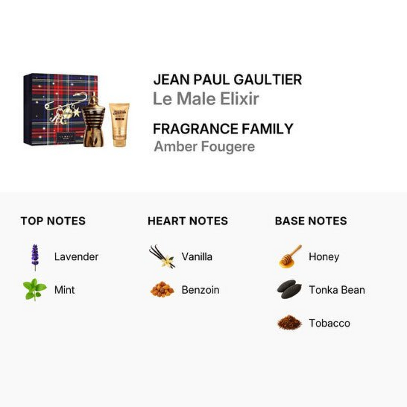 Jean Paul Gaultier Le Male Elixir Gift Set (Parfum Spray 125ml  Shower Gel 75ml)