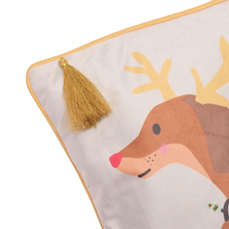 Sausage Dog Christmas Cushion