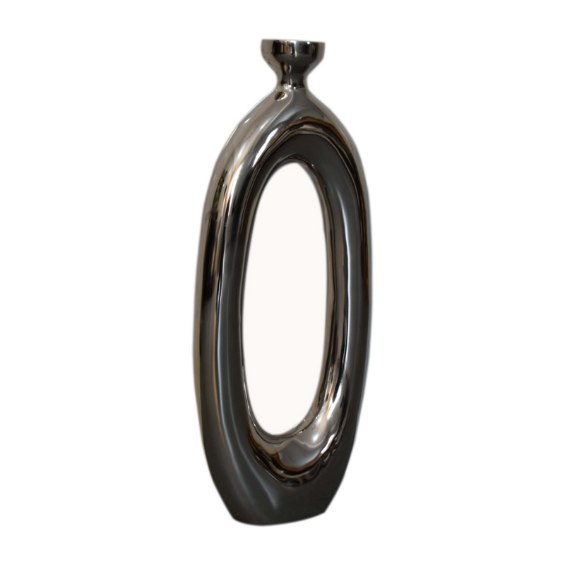 Artisan Furniture Home Decor Accessories - Round Vase in Nickle Finish