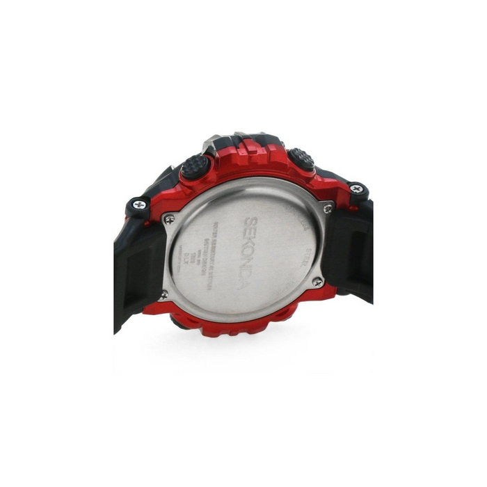 Sekonda Mens Sports Chronograph 50m Water Resistance Digital Black Rubber Strap Watch