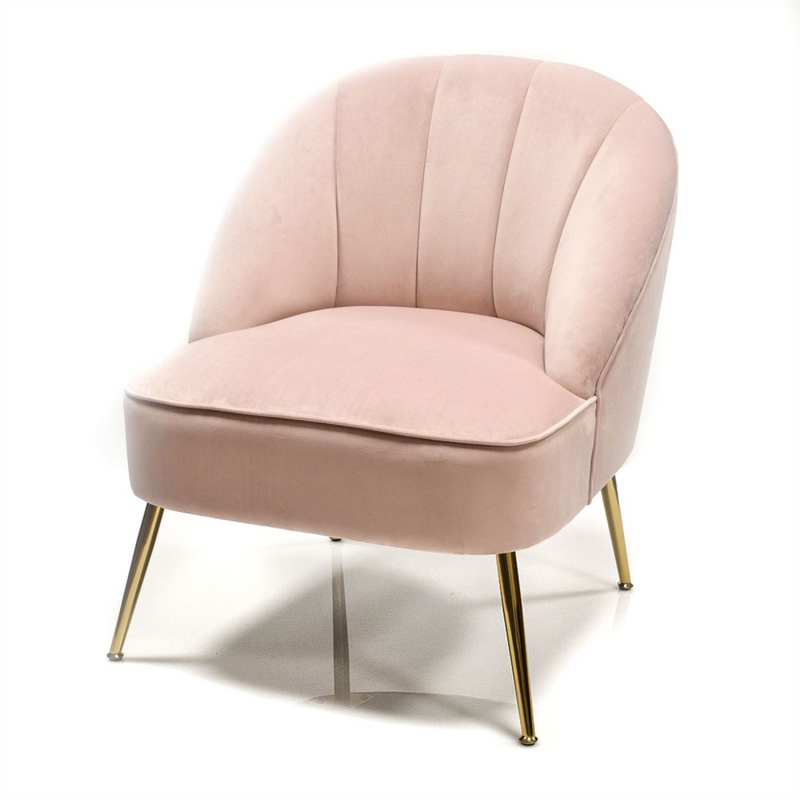 Light Pink Cocktail Chair with Gold Legs