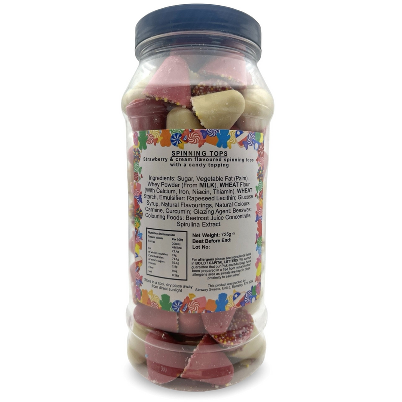 Chocolate Spinning Tops Shapes Retro Sweets Gift Jar - 725g