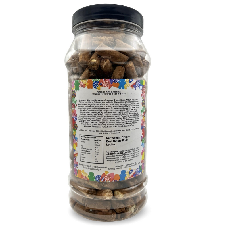 Orange Choc Nibbles Retro Sweets Gift Jar - 675g
