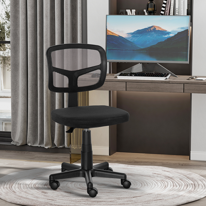 Vinsetto Small Office Chair without Arms, Ergonomic Swivel Mesh Desk Chair
