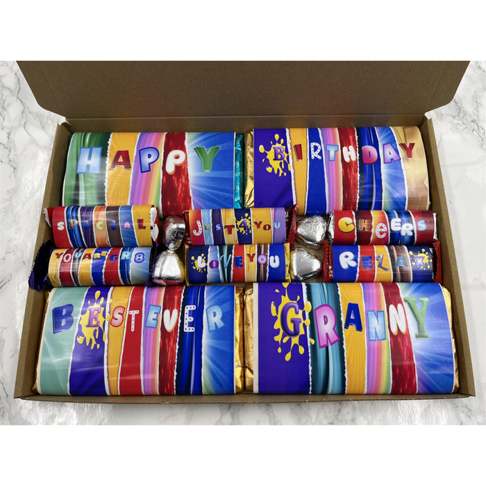 Fun Novelty Birthday Chocolate Wrapper Gift Box - Granny