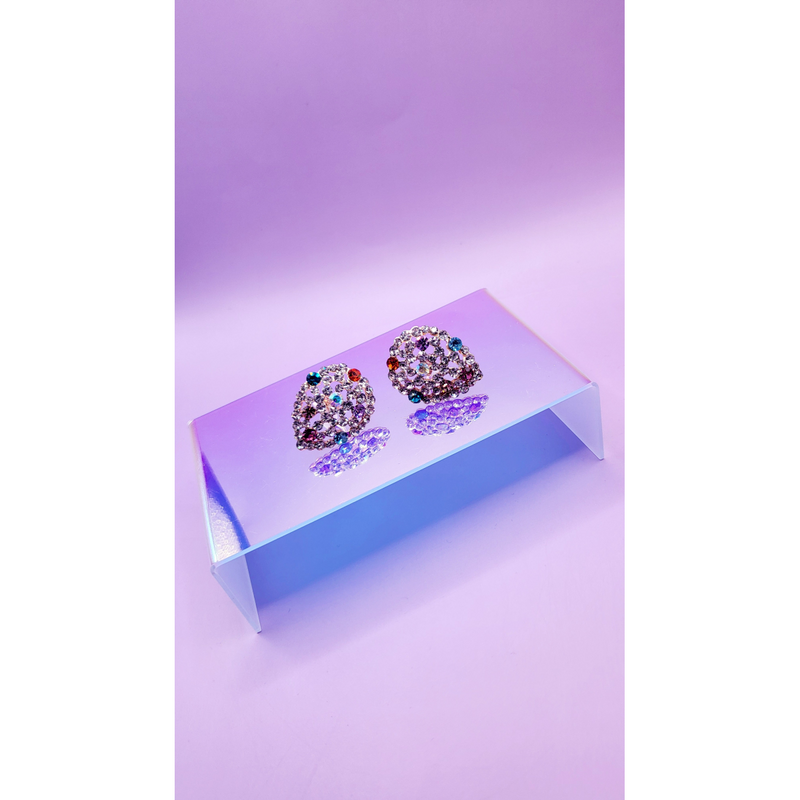 Oval Crystal Non Pierced Clip On Earrings