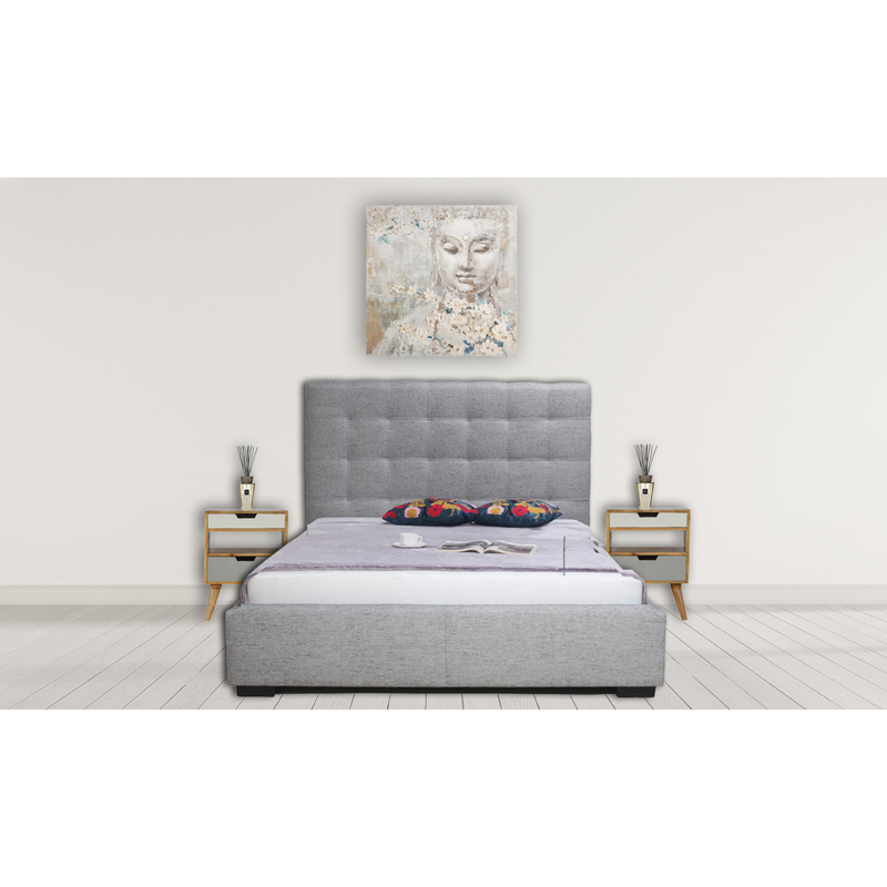 Artisan Furniture Solid Wood Grey and White Cut-out Bedside