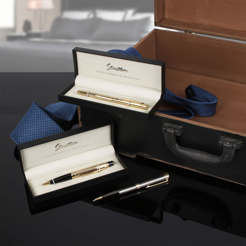 Stratton Ballpoint Pen - Black & Gold