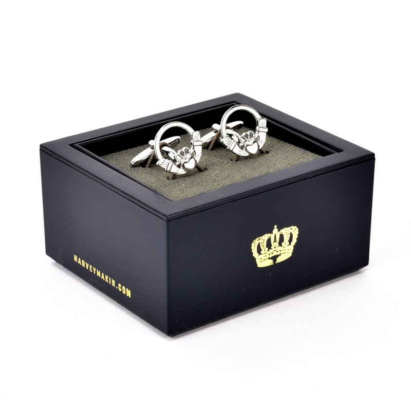 Harvey Makin Metal Plated Claddagh Cufflinks