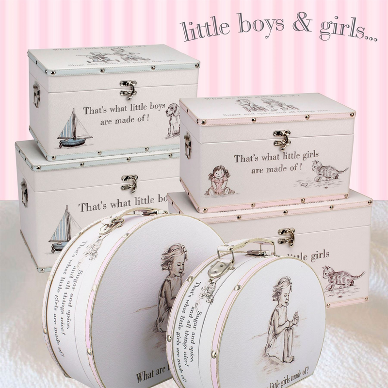 Luggage series - Set of 2 Storage Boxes - "Little Girls"