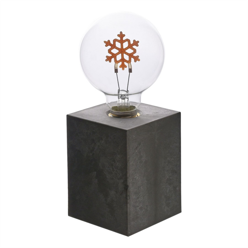 Square Snowflake Light with Cement Effect Base