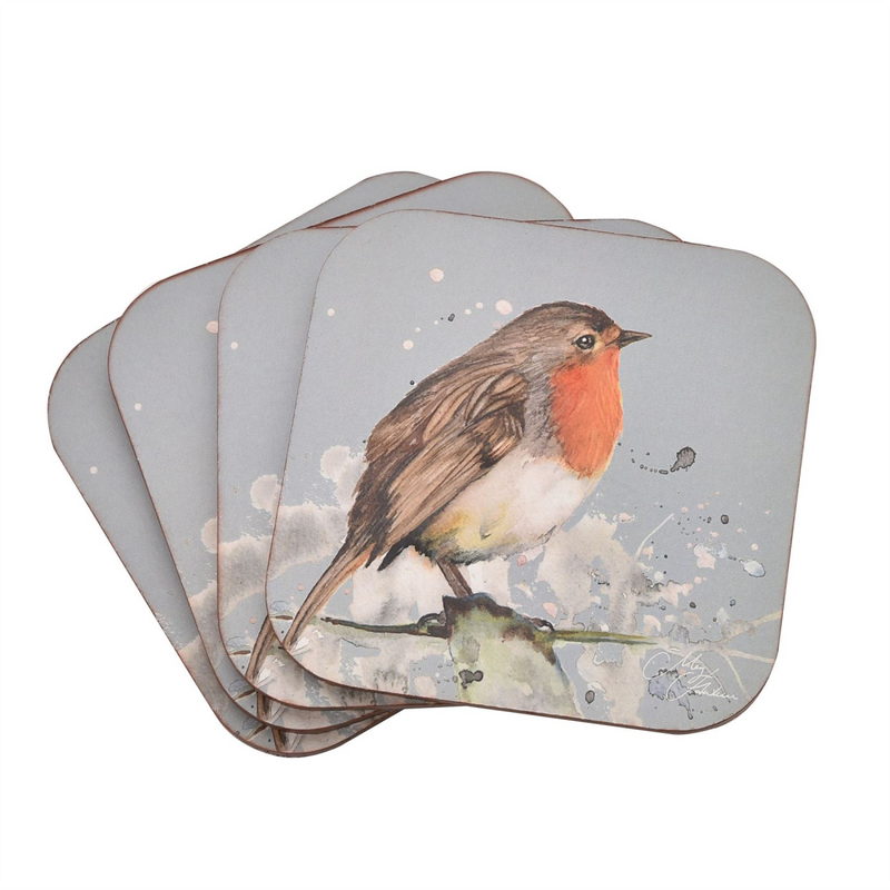 Meg Hawkins Set of 4 Coasters Robin