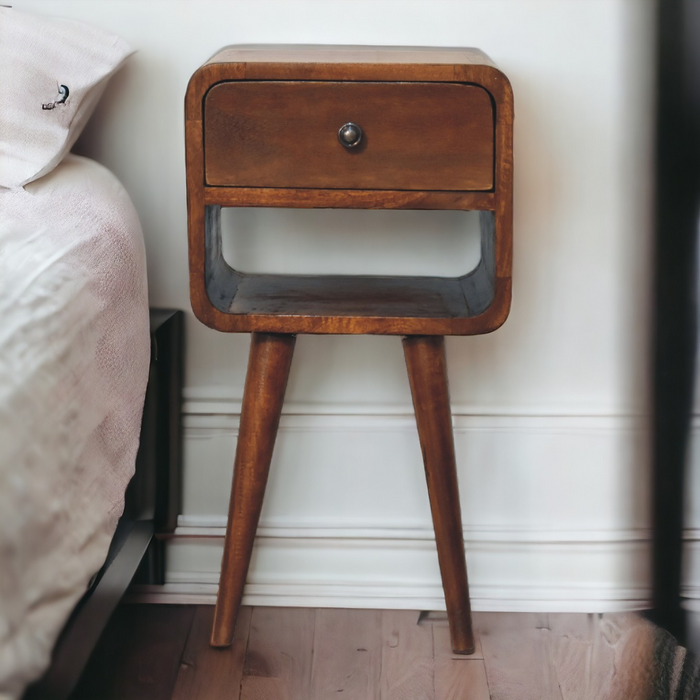 Artisan Furniture Solid Wood Mini Chestnut Curve Lower Bedside